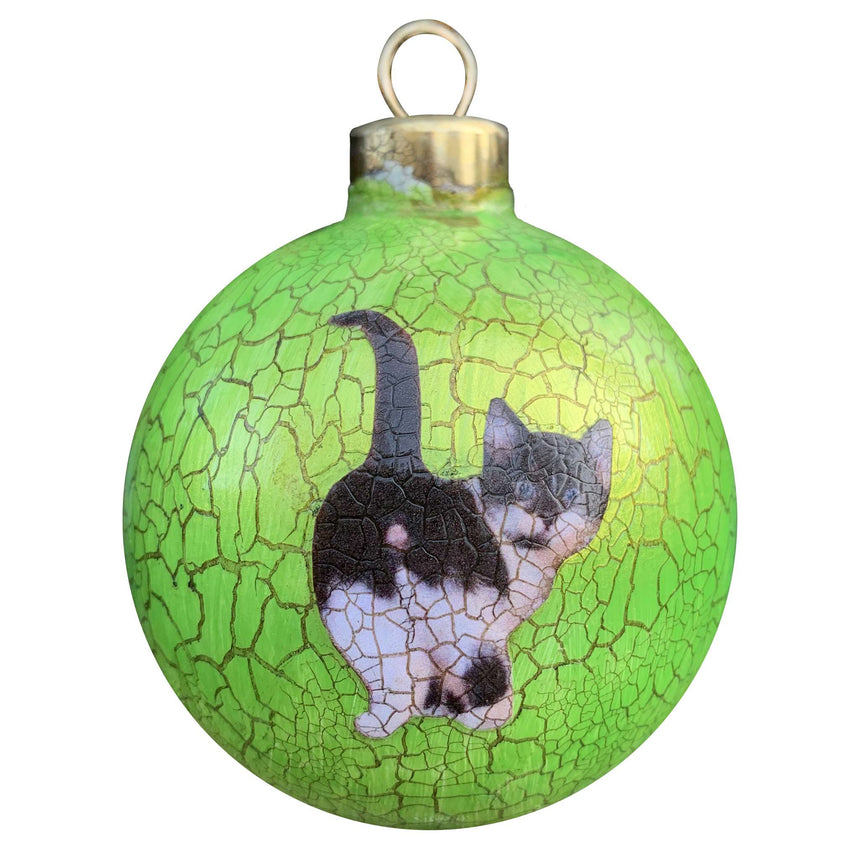 Decoupage - Bauble, Green | Kitten