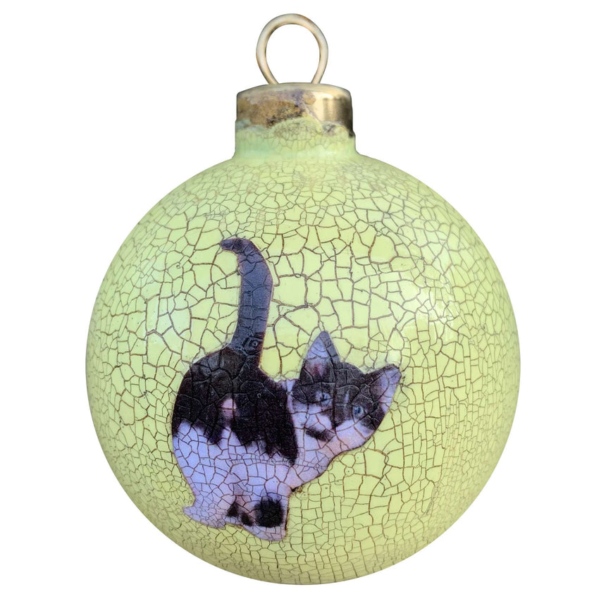 Decoupage - Bauble, Yellow | Kitten