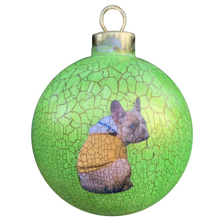 Decoupage - Bauble, Green | French Bulldog