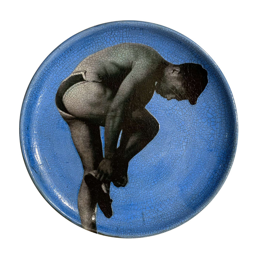 Decoupage - Medium Plate | Swimmer Blue