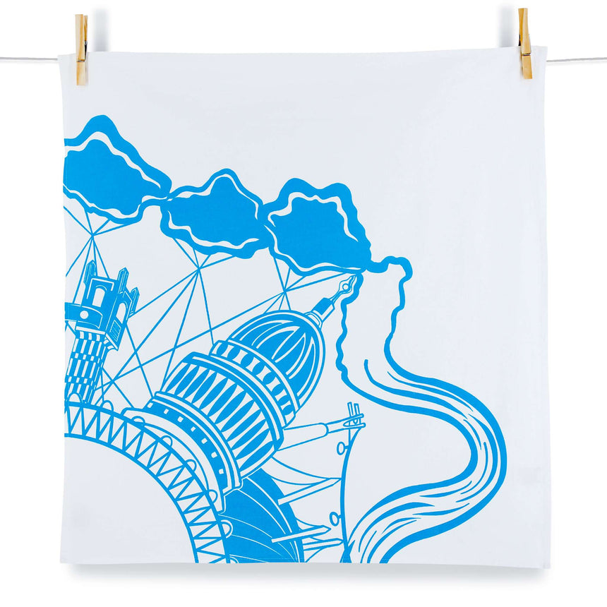 Blue Wheel of London - Tea Towel