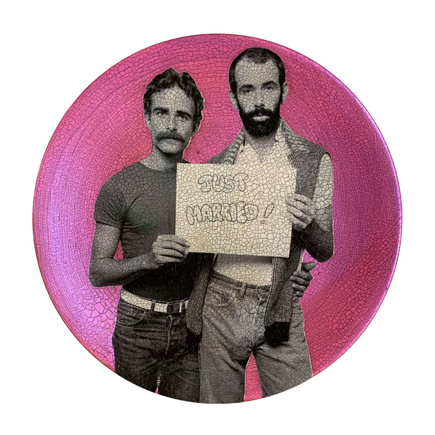 Decoupage - Medium Plate | Just Married Purple