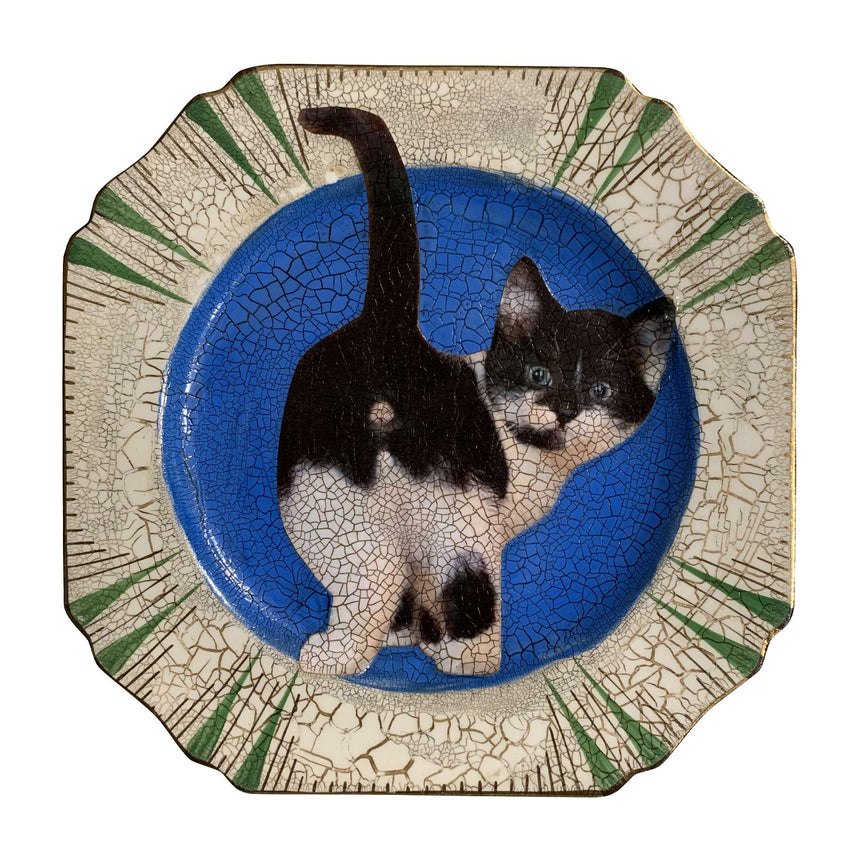 Decoupage - Medium Plate | Kitty cat!