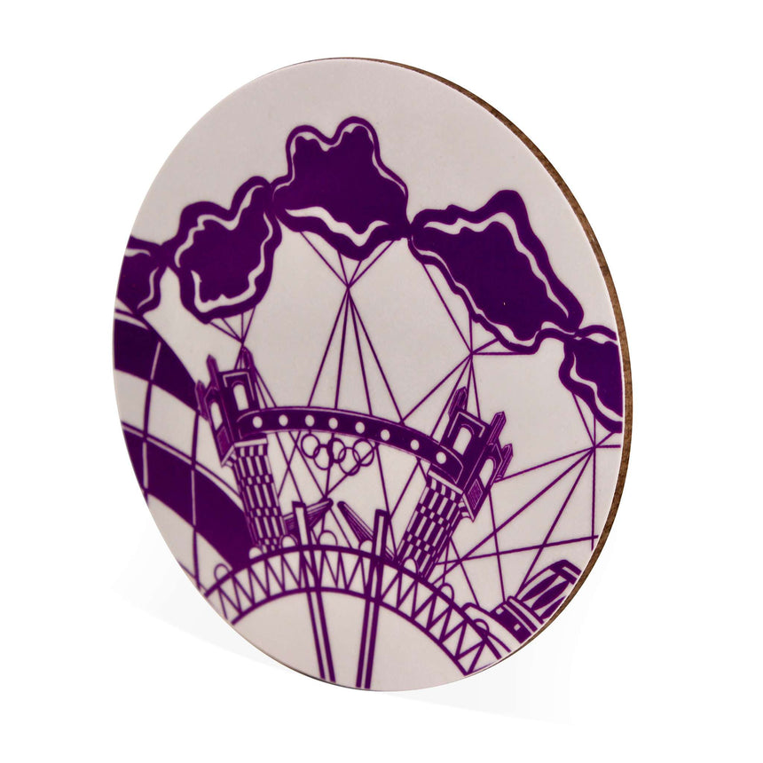 Purple Wheel of London - Coaster